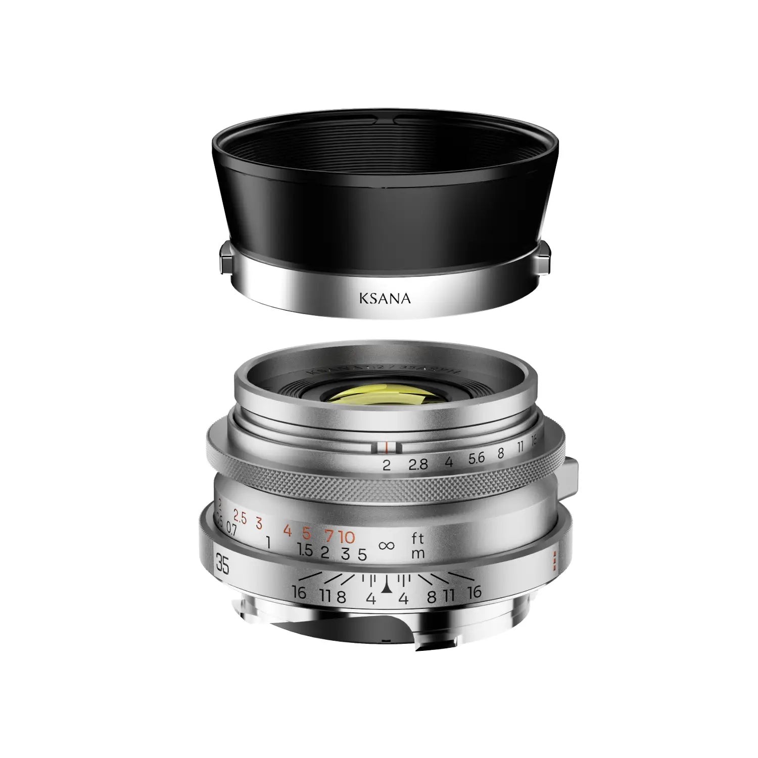 Thypoch Ksana 35 mm f/2 ASPH. para Leica M con parasol – plateado