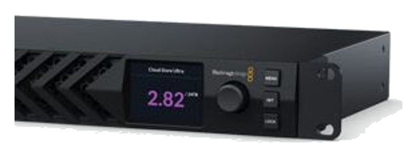Blackmagic Design Cloud Store Ultra 24TB – LCD y estado del almacenamiento en el propio equipo