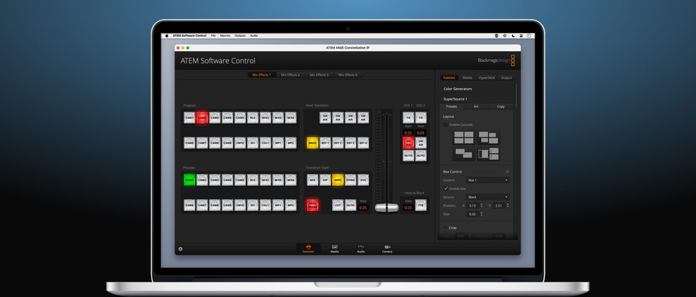 ATEM 4 M/E Constellation IP – Software y paneles de hardware