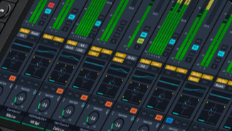 Pantalla de canales de la superficie de control Fairlight Live