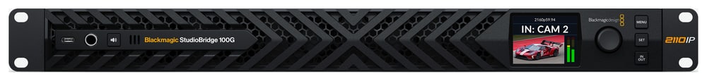 Blackmagic StudioBridge 100G – Supervisión en el panel frontal