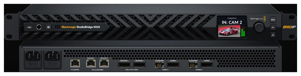 Blackmagic StudioBridge 100G – Dos canales, una cadena de señal robusta