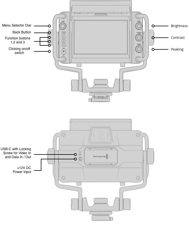 Conexiones de Blackmagic URSA Cine Studio Viewfinder