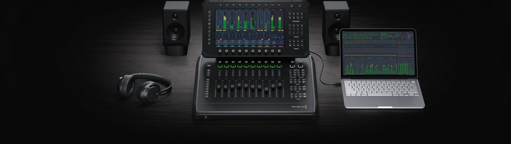 Blackmagic Design Fairlight Live Audio Panel 10 – Módulos de canal y pantallas táctiles