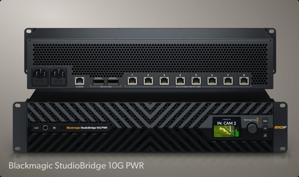 HyperDeck ISO Recorder 100G – Vídeo IP 10G con Blackmagic StudioBridge 10G PWR