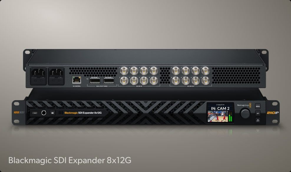 HyperDeck ISO Recorder 100G – 12G-SDI con Blackmagic SDI Expander 8x12G