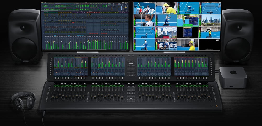 Blackmagic Design Fairlight Live Audio Panel 40 – Módulos de canal y pantallas táctiles