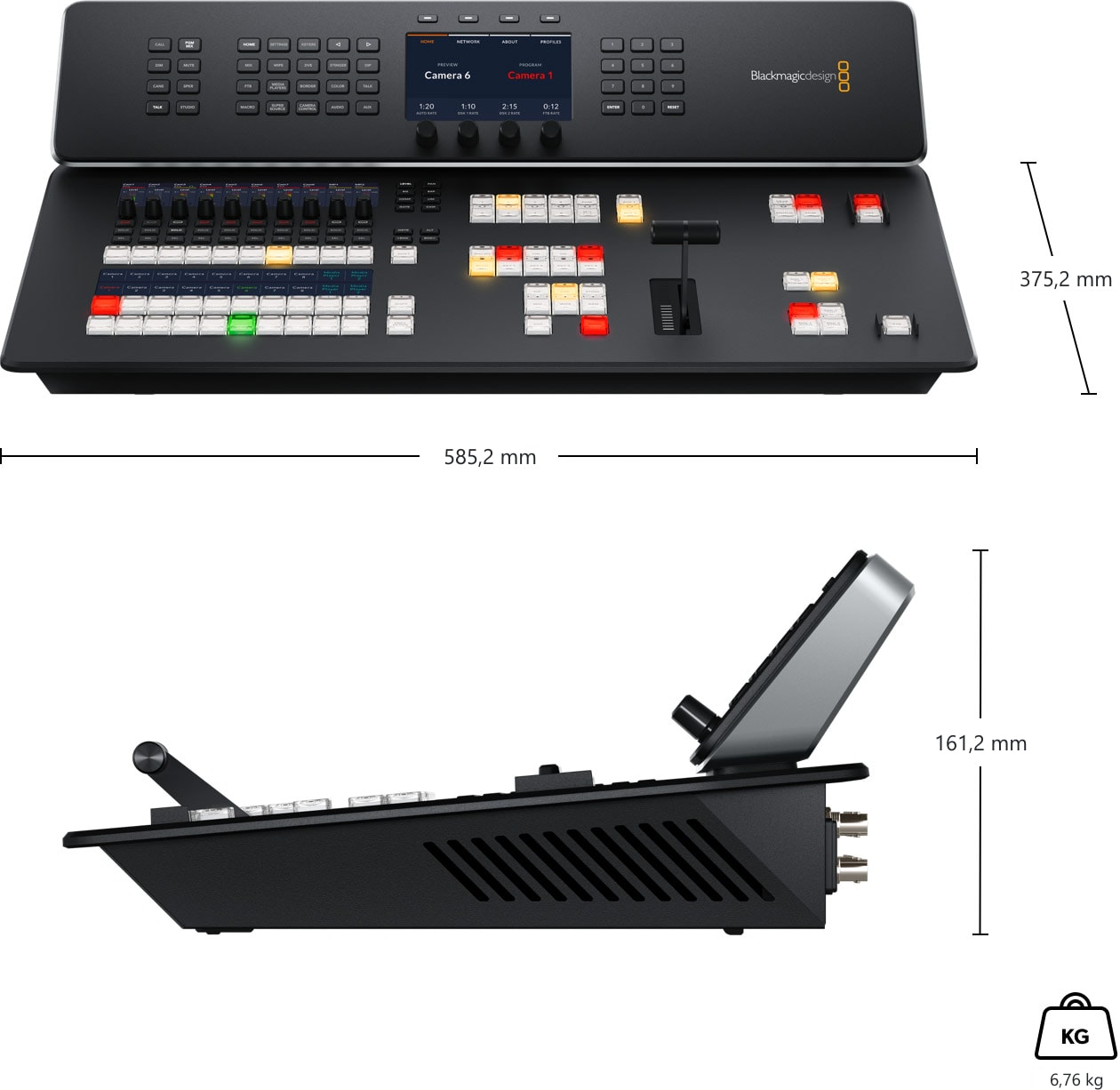 ATEM Television Studio HD8 – Dimensiones y peso