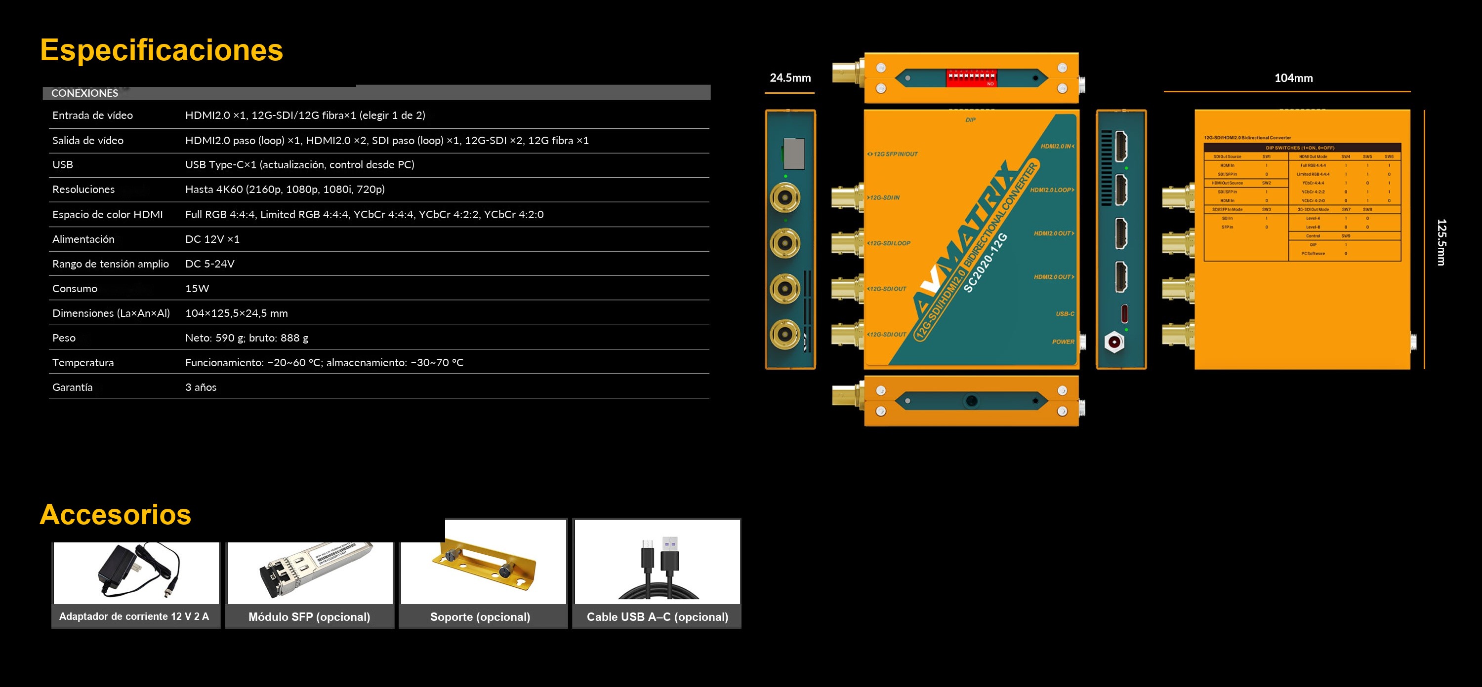 AVMATRIX SC2020-12G – infografía