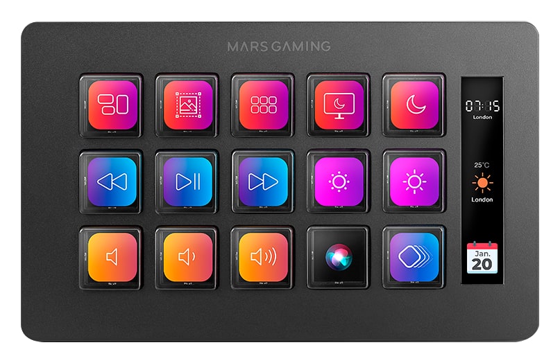 Mars Gaming MSD-ONE – 15 teclas LCD personalizables