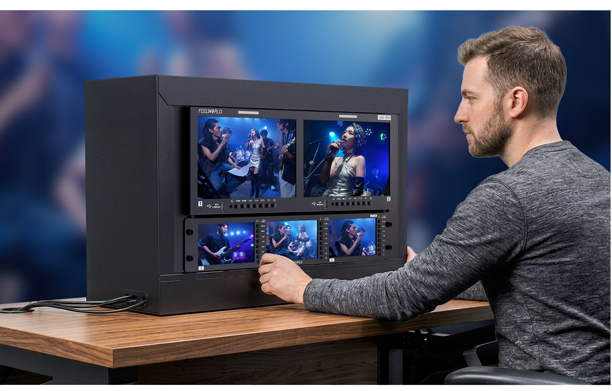 Feelworld FRM1001G, monitor de rack doble de 10,1