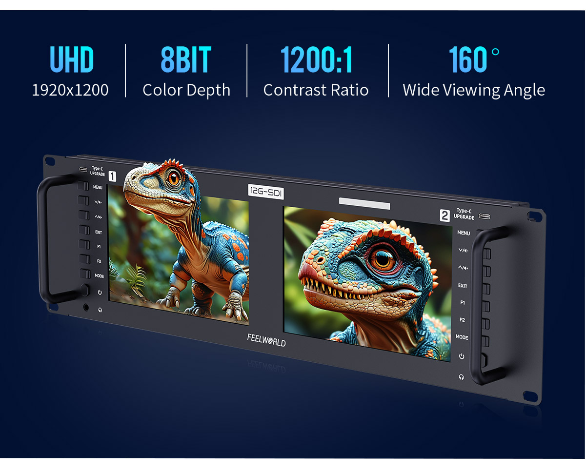 Feelworld FRM701G, monitor de rack doble de 7