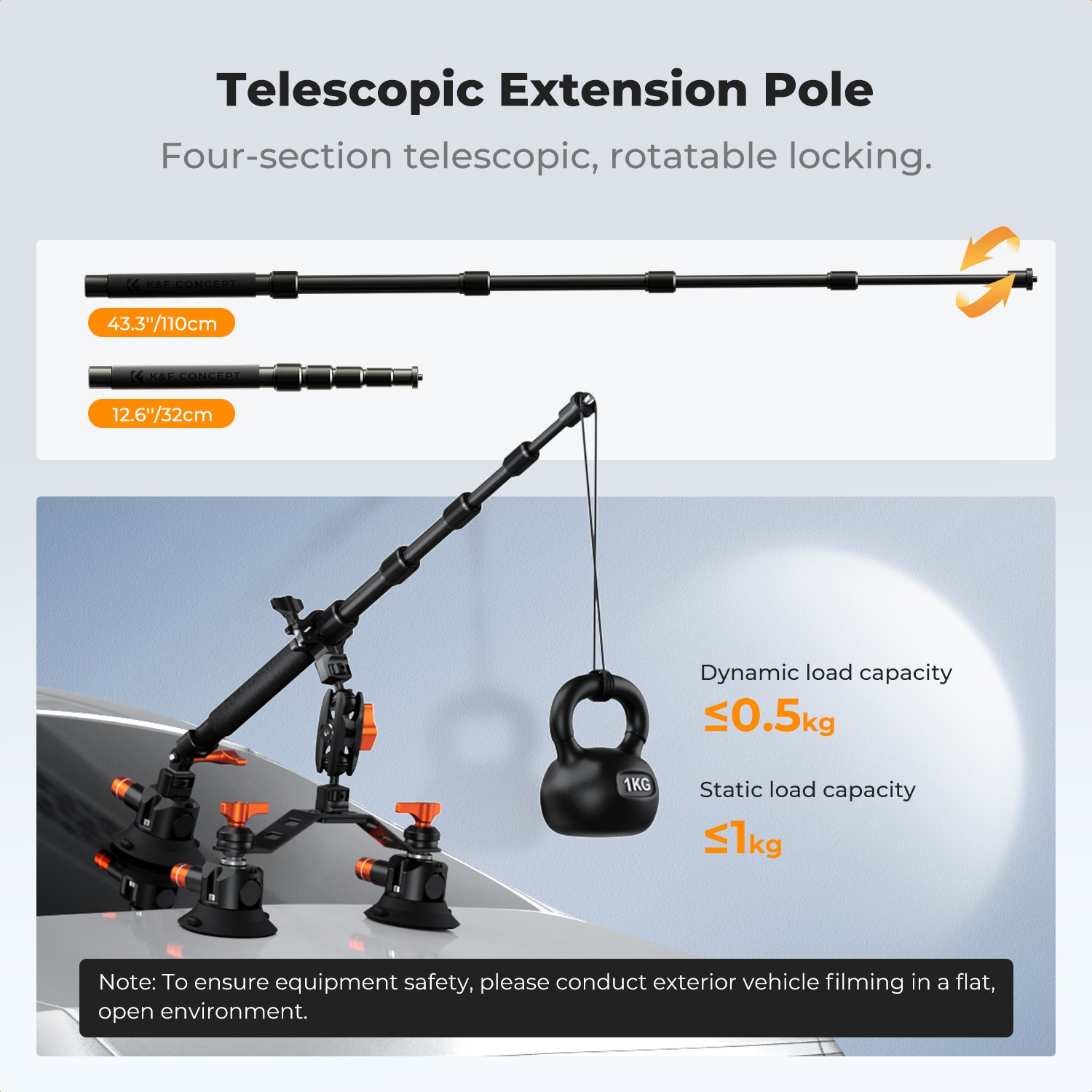 Pértiga telescópica de 32 a 110 cm