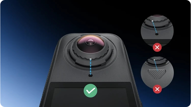Comprobación de la alineación de la lente de la Insta360 X4 Air