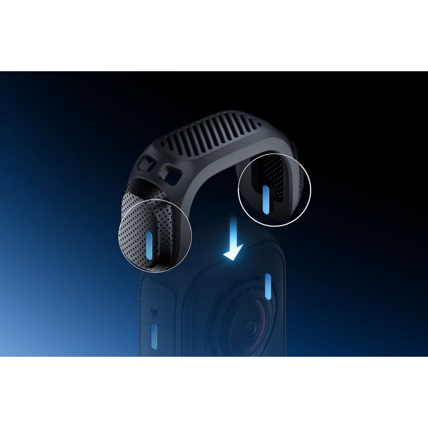 Diagrama de instalación del protector de micrófono Insta360 X4 Air