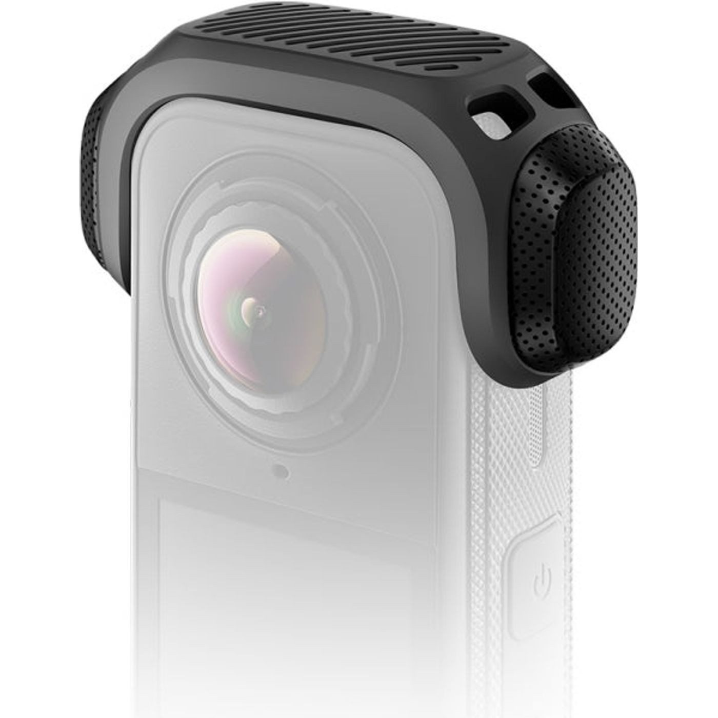 Protector contra el viento para micrófono Insta360 X4 Air instalado en la cámara