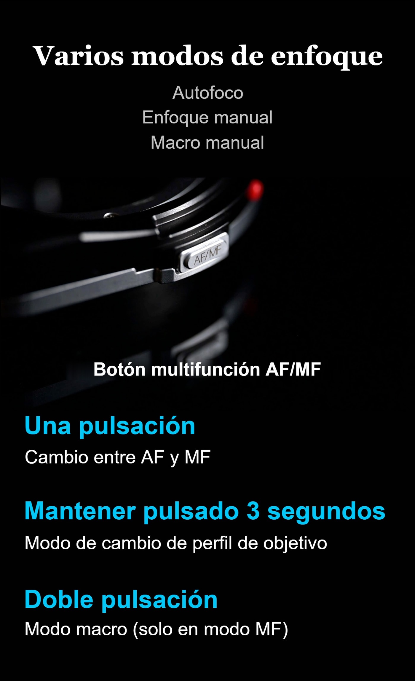 Megadap M2RF – Tres modos de enfoque en un solo botón