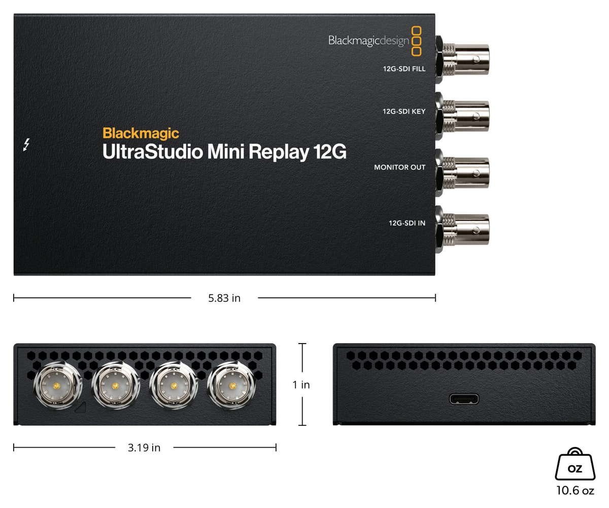 UltraStudio Mini Replay 12G – Dimensiones y peso