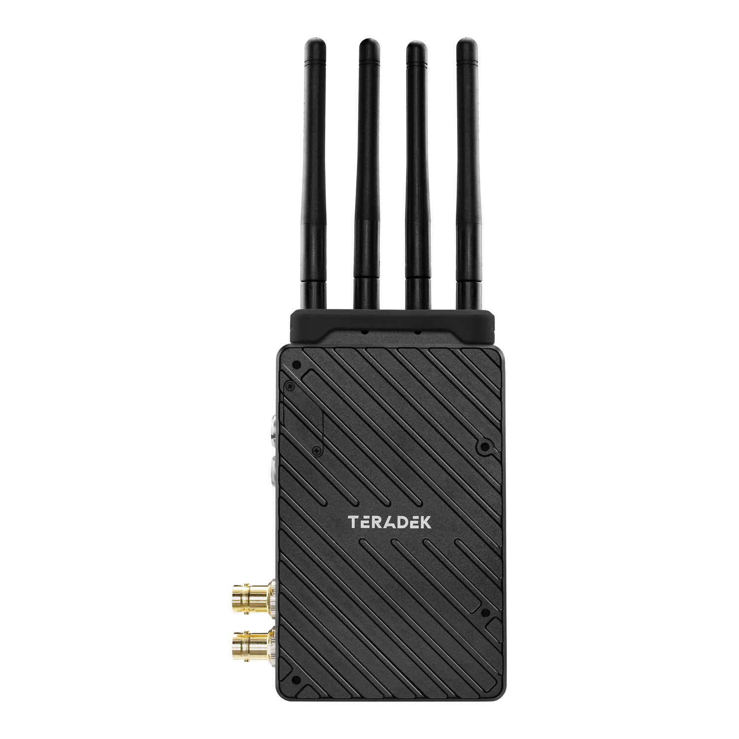 Banda identificativa negra Teradek 11-0970 instalada en un transmisor Bolt 6 XT TX