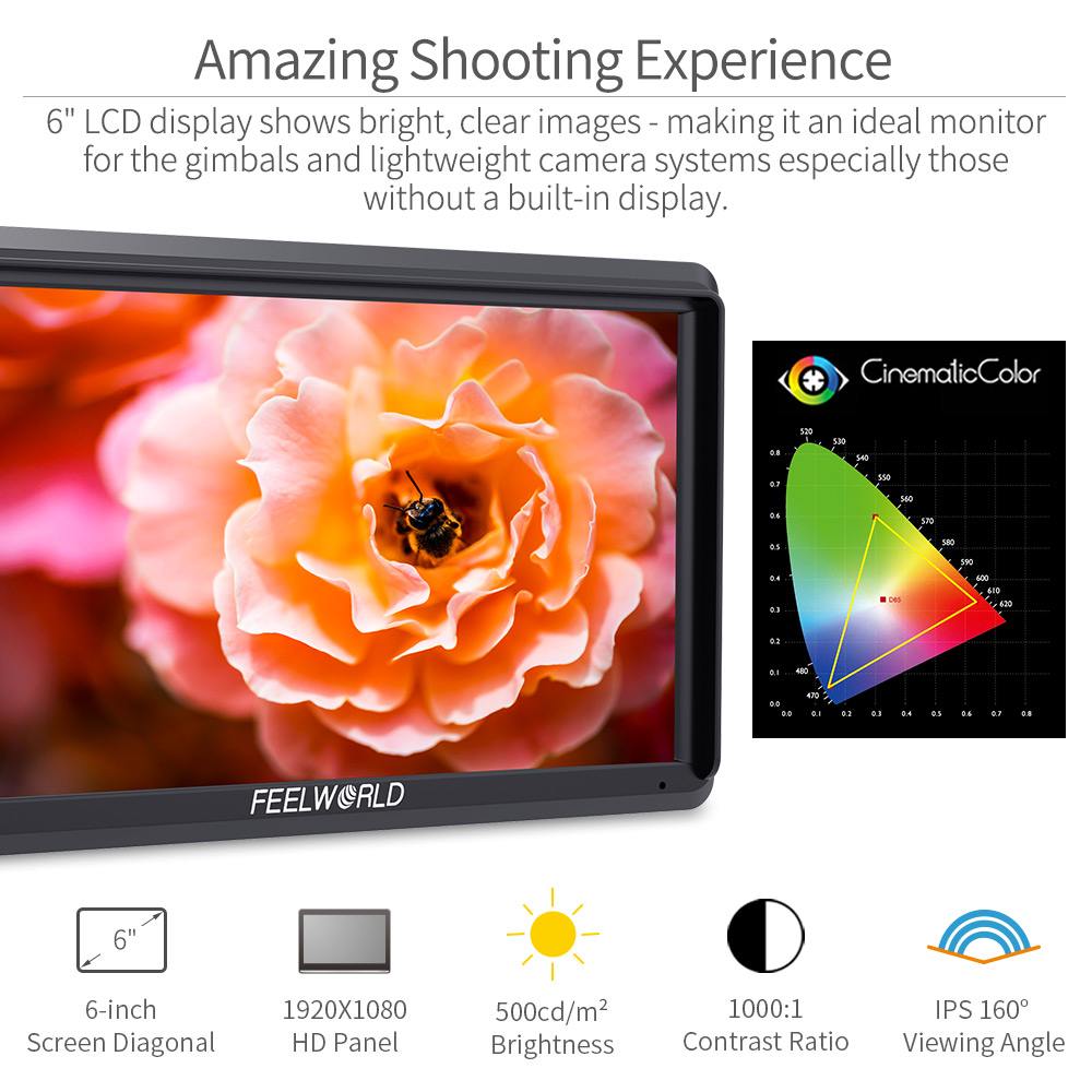 Monitor de previsualización Feelworld S55 V3 de 6