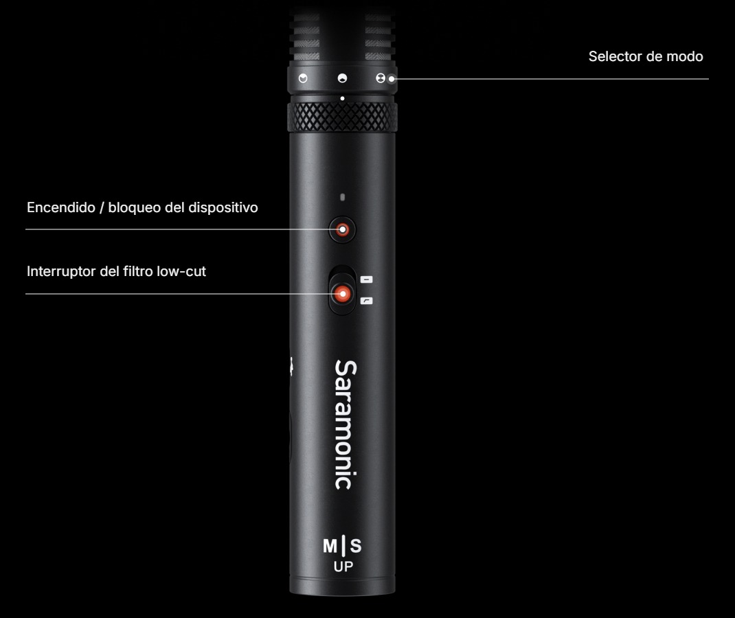 Saramonic SG MS1 – Controles en el cuerpo