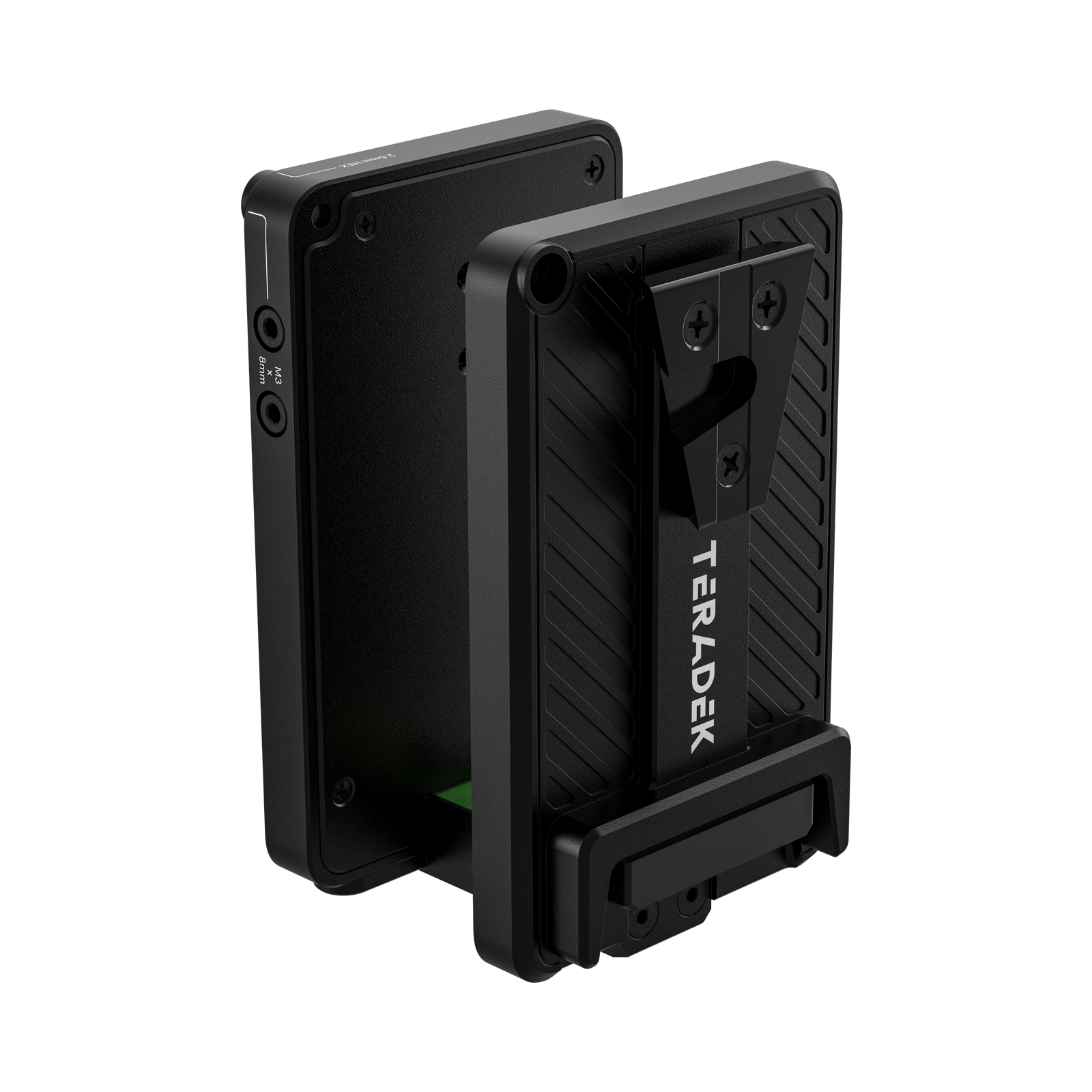 Parte posterior del Teradek Bolt 7 Battery Cradle TX V-Mount con conector inteligente