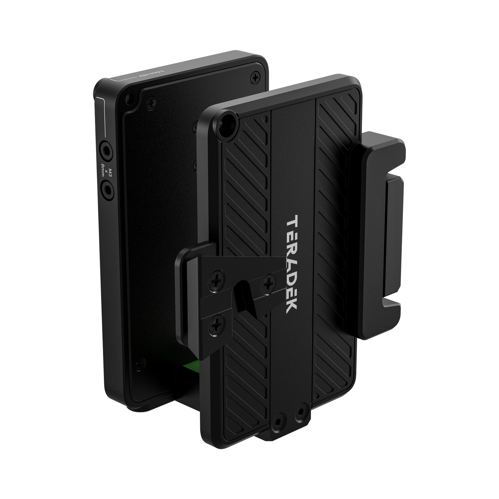 Teradek Bolt 7 Battery Cradle RX V-Mount, vista frontal de tres cuartos