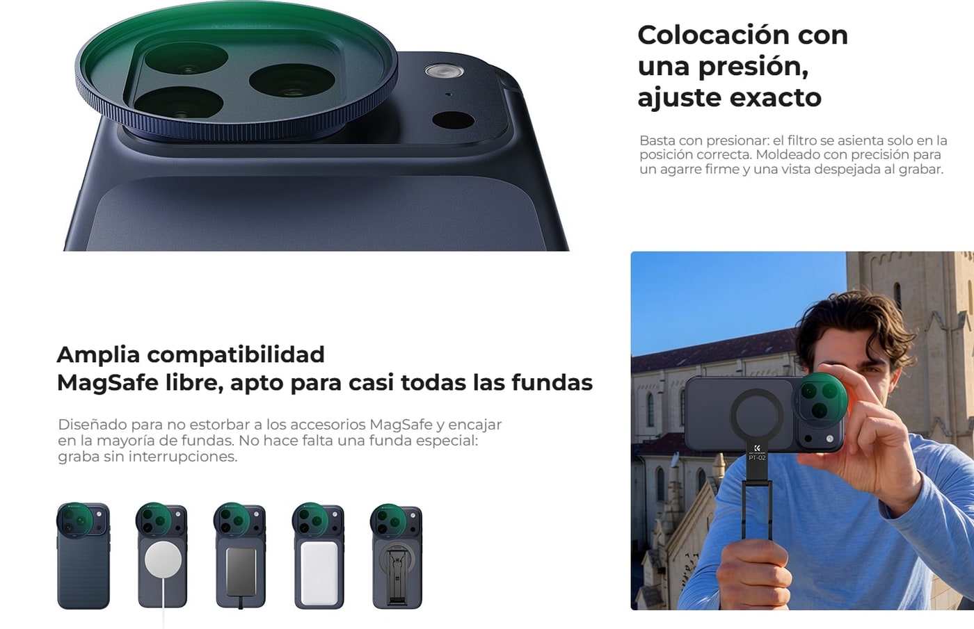 Colocación con una presión, MagSafe queda libre