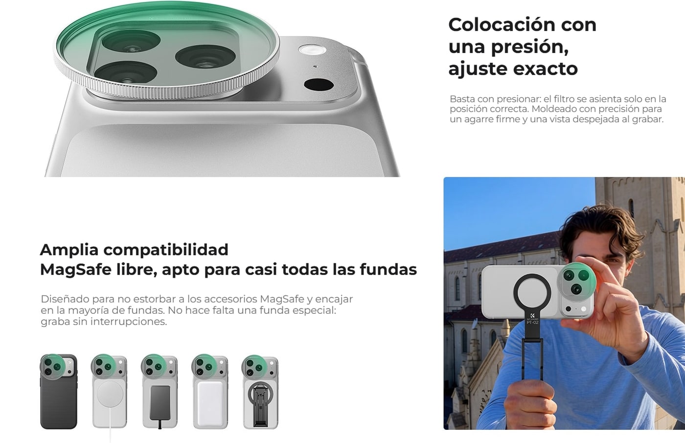 Colocación con una presión, MagSafe queda libre