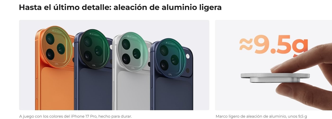 Marco de aluminio, unos 9,5 g