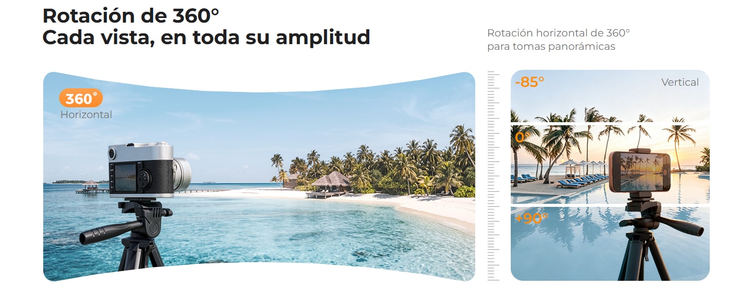 K&F Concept S204A1 – trípode de viaje de aluminio 147 cm con rótula de 3 vías