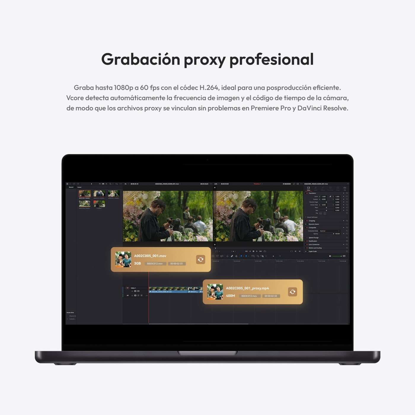 Hollyland Vcore – Grabación proxy para posproducción