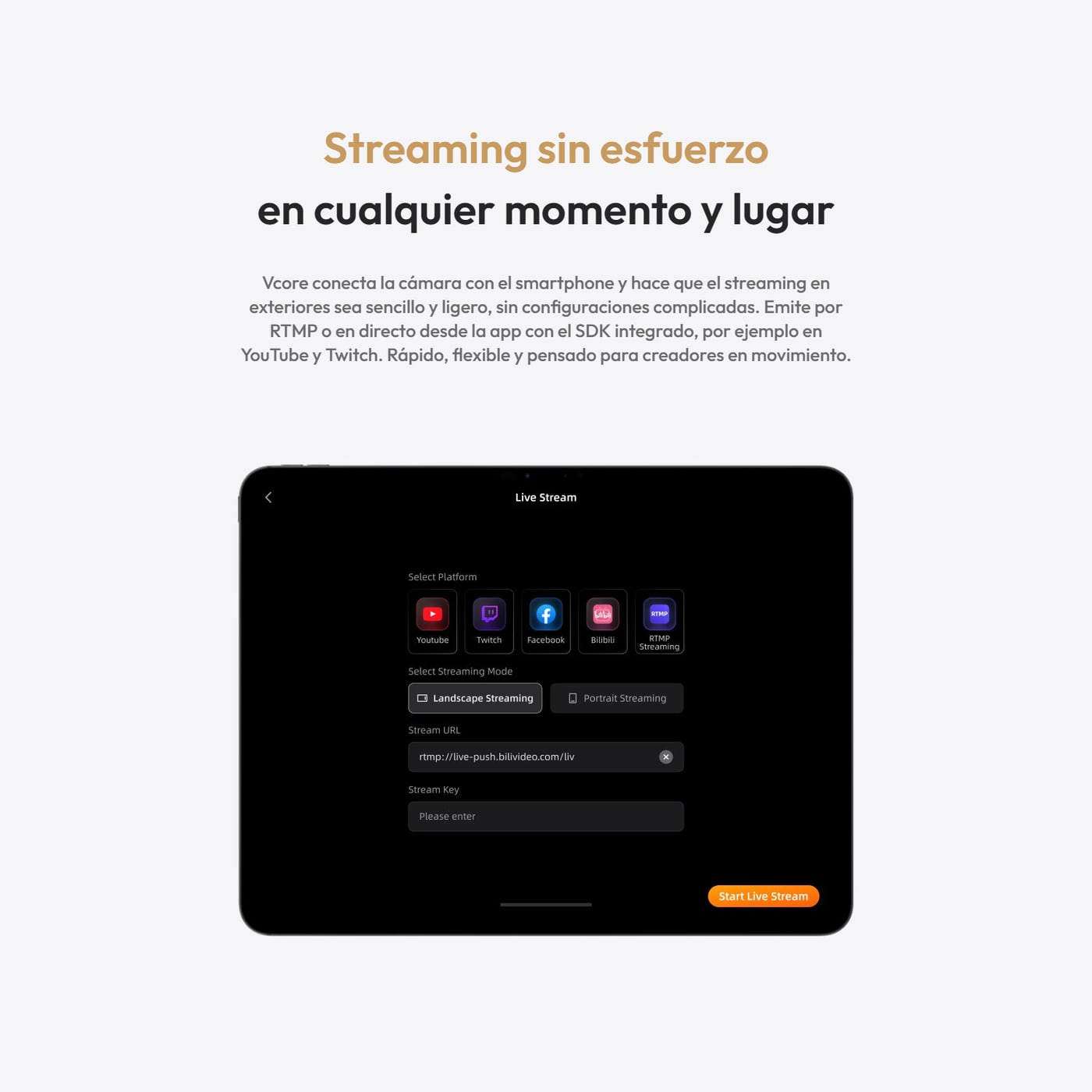 Hollyland Vcore – Emite desde cualquier lugar