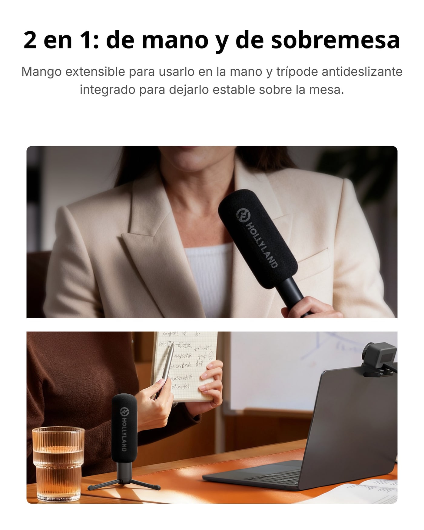 En la mano o sobre la mesa