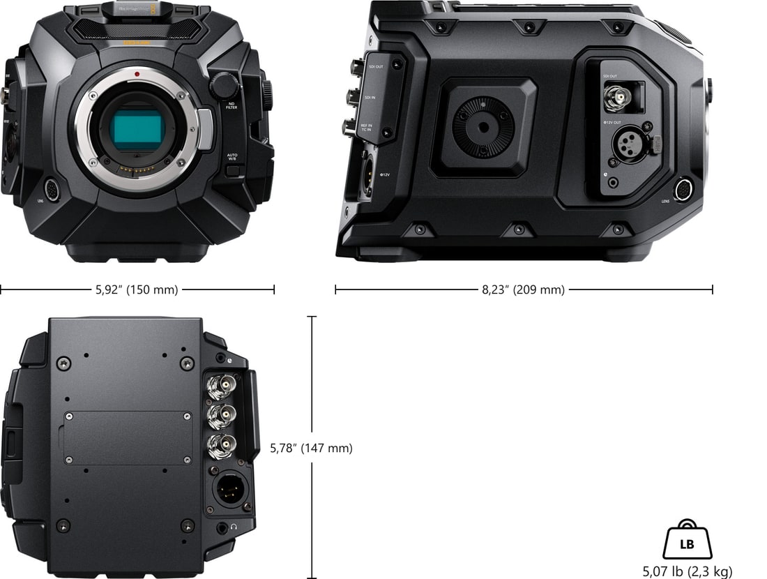 Blackmagic URSA Mini Pro 4.6K G2 – Dimensiones y peso