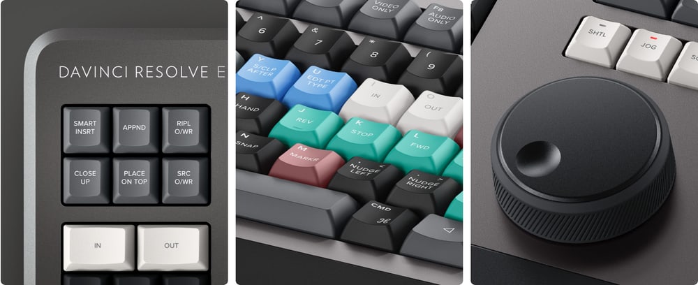 DaVinci Resolve Editor Keyboard – Cuerpo metálico y teclas resistentes