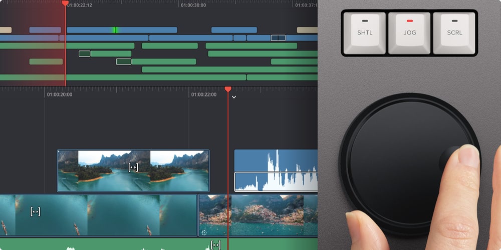 DaVinci Resolve Editor Keyboard – Dial de búsqueda con embrague electrónico