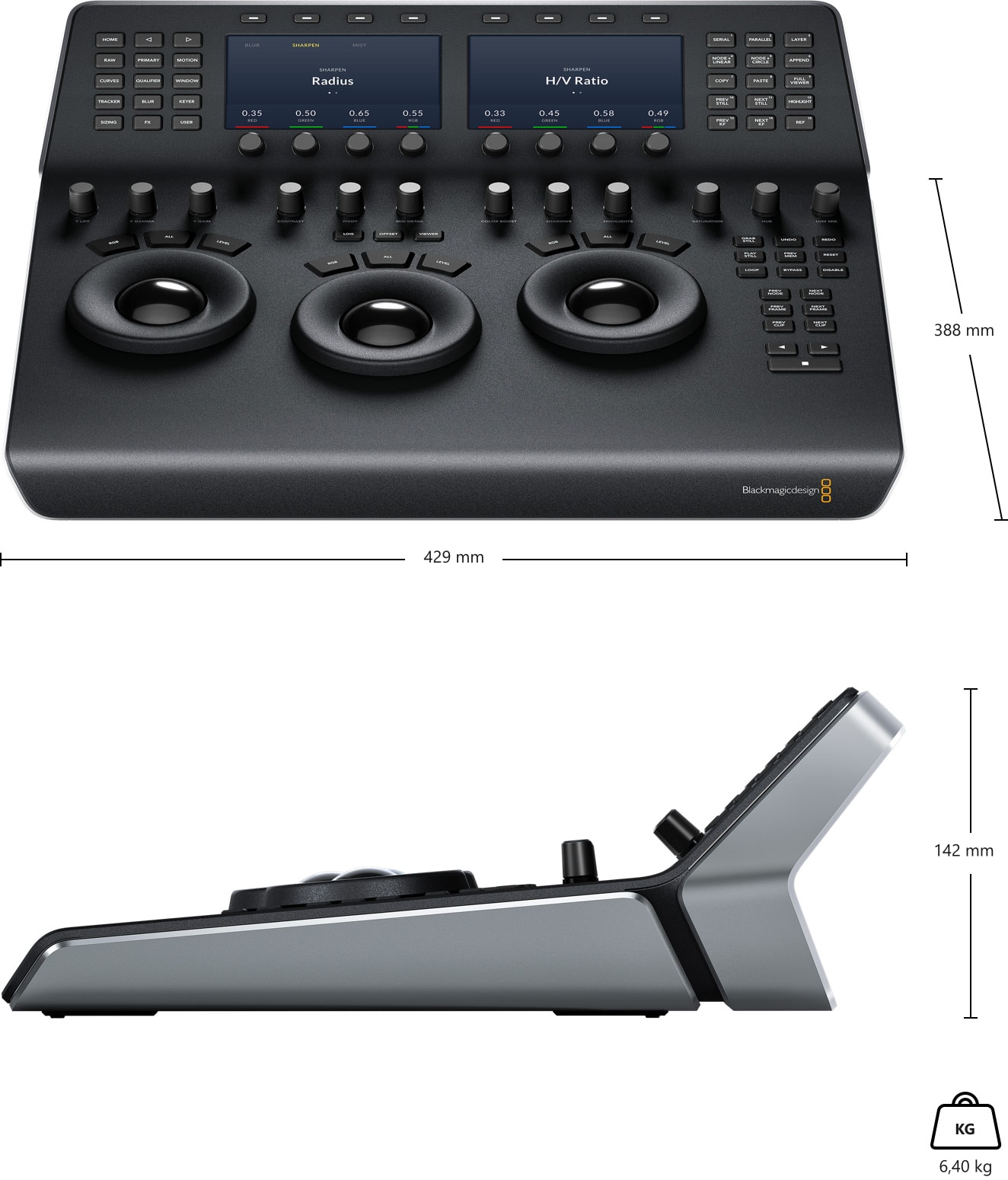DaVinci Resolve Mini Panel – Dimensiones y peso