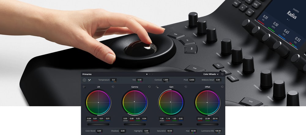 DaVinci Resolve Mini Panel – Trackballs para lift, gamma y gain
