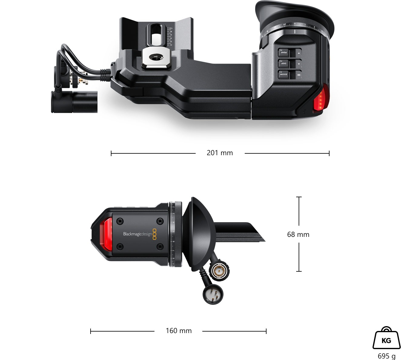 Blackmagic Design URSA Viewfinder – Dimensiones y peso