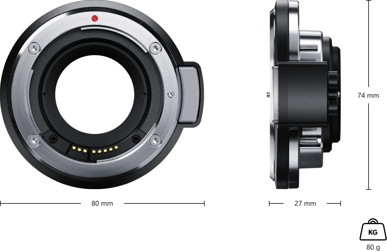 Blackmagic Design URSA Mini Pro EF Mount – Dimensiones y peso