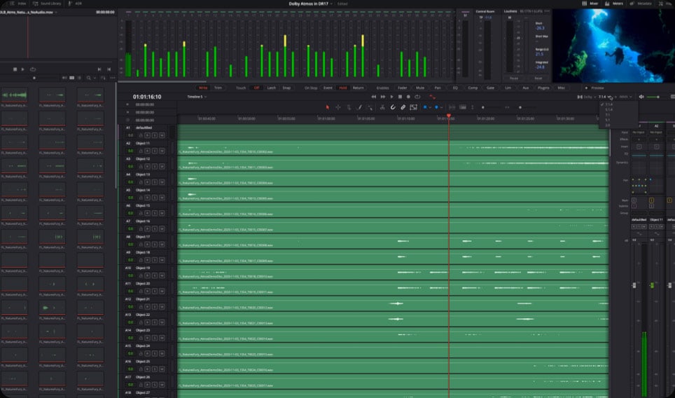 DaVinci Resolve Studio – Audio inmersivo y Dolby Atmos