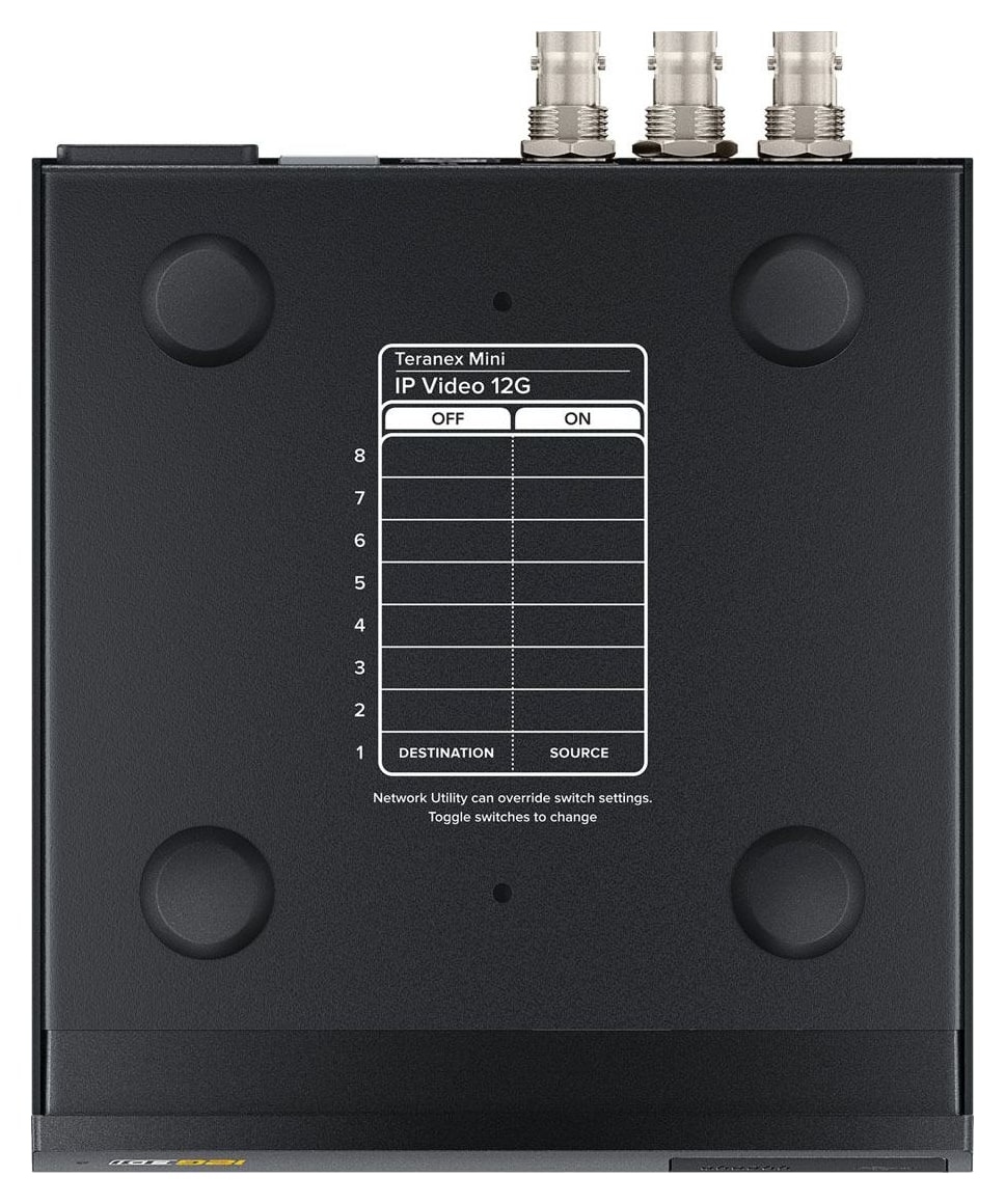 Teranex Mini IP Video 12G – Ajustes con microinterruptores, software y panel