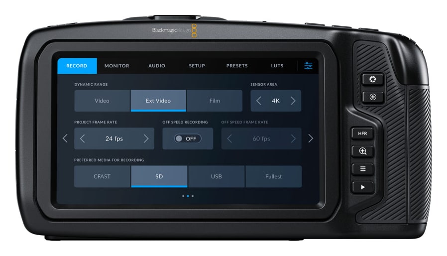 Blackmagic Pocket Cinema Camera 4K – Pantalla táctil de 5″ y Blackmagic OS