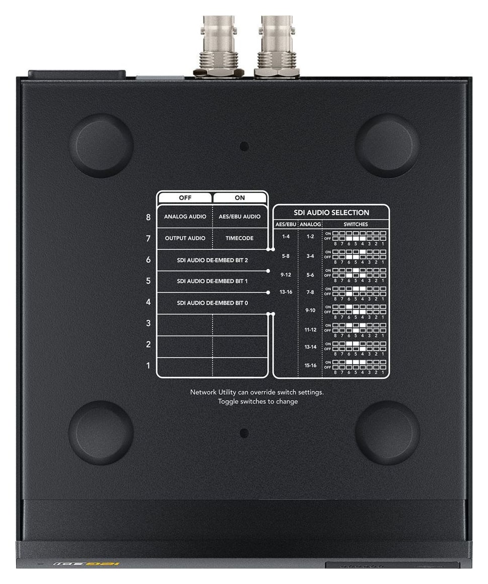 Teranex Mini SDI to Audio 12G – Ajustes con microinterruptores, por USB y Ethernet