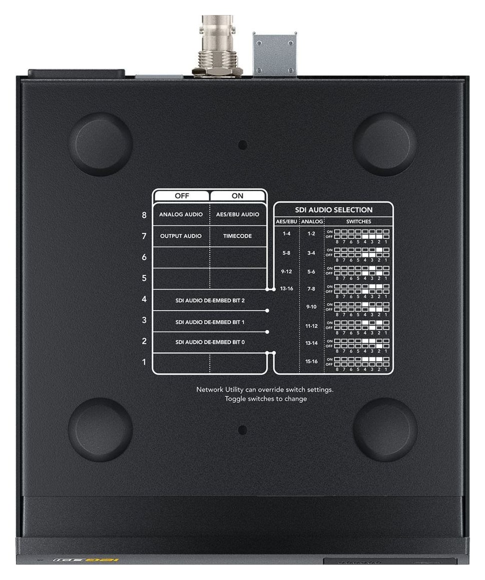 Teranex Mini Optical to HDMI 12G – Ajustes con microinterruptores, por USB y Ethernet