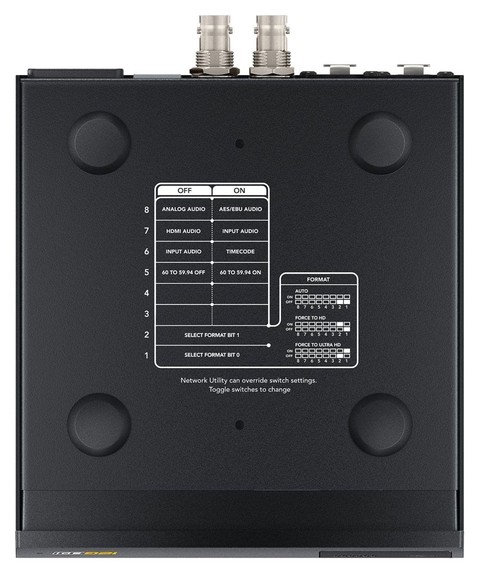Teranex Mini HDMI to SDI 12G – Ajustes con microinterruptores, por USB y Ethernet