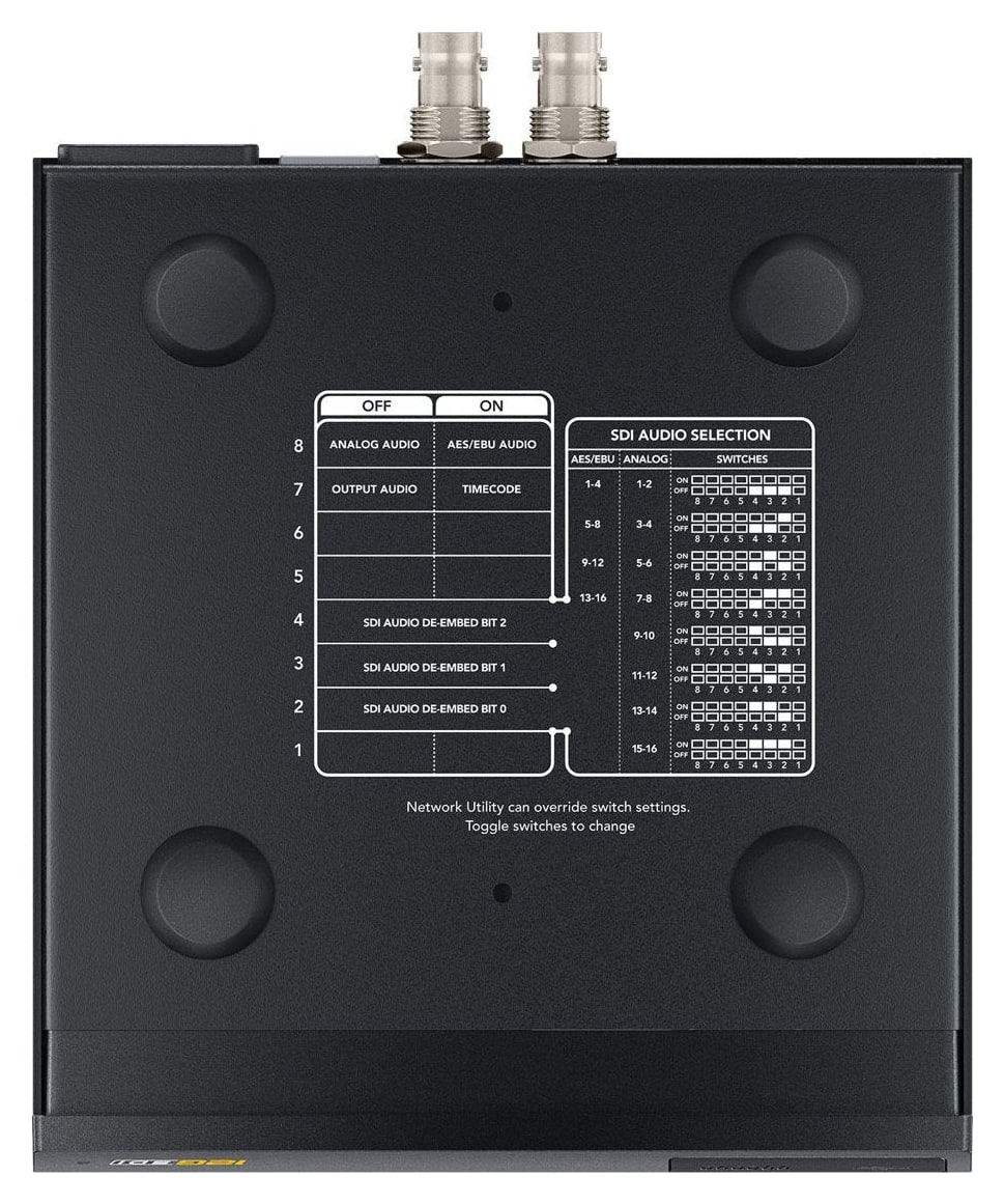 Teranex Mini SDI to HDMI 12G – Ajustes con microinterruptores, por USB y Ethernet