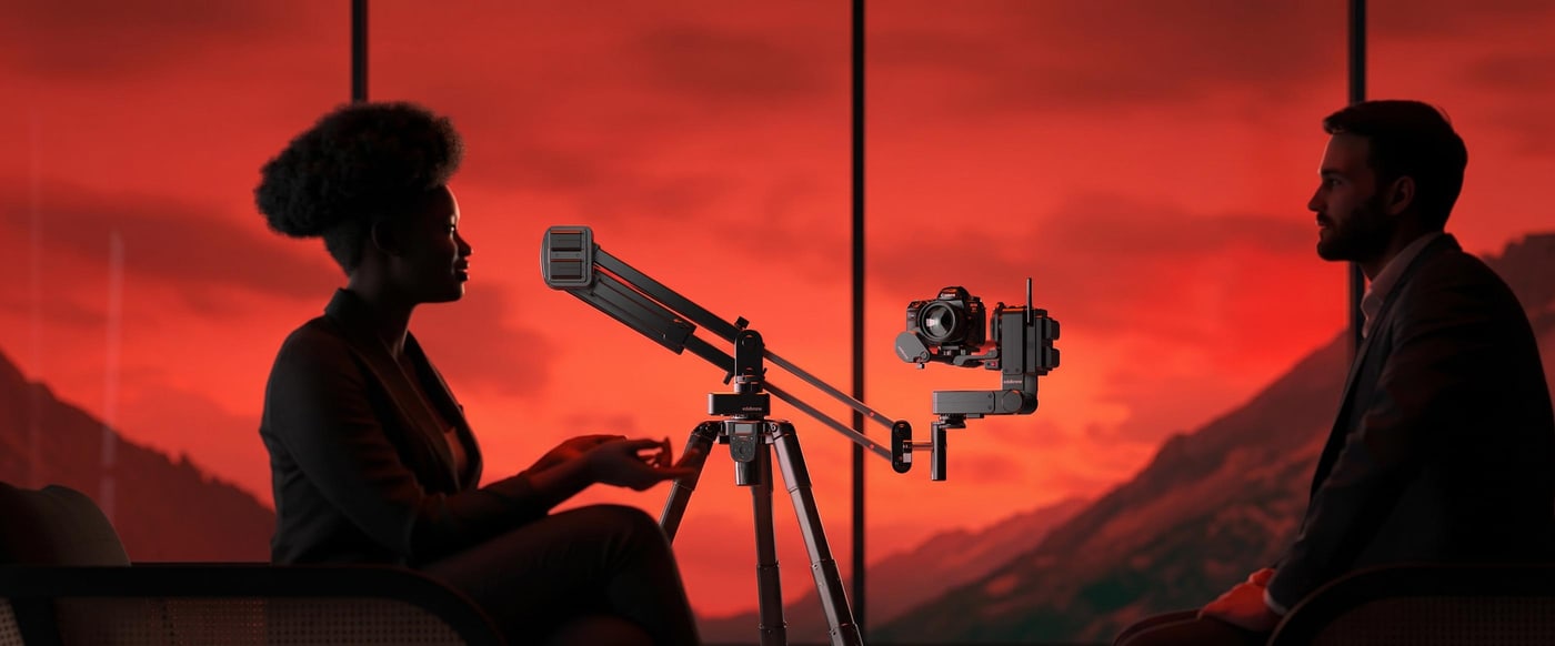 Jib motorizado compacto para un movimiento cinematográfico fluido