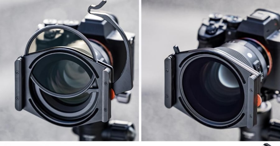 K&F Concept portafiltros cuadrado X-PRO con filtro CPL de 95 mm integrado y 4 aros adaptadores